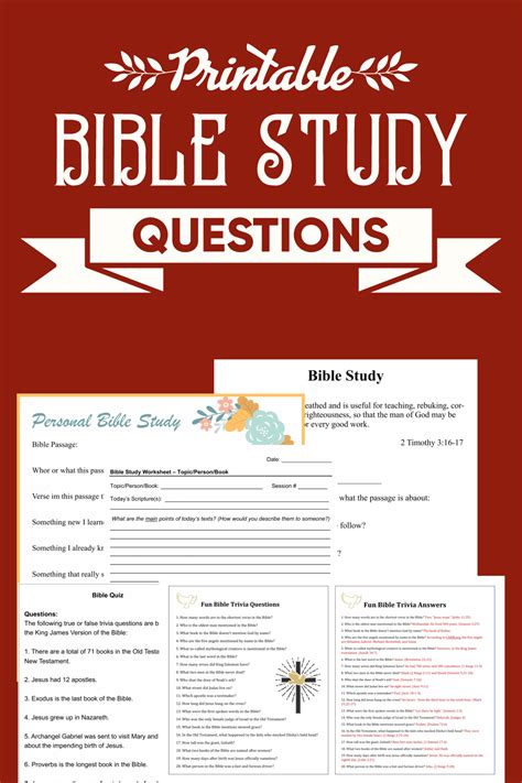 Printable Bible Studies