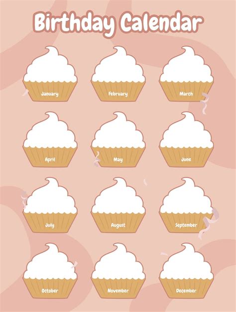 Printable Birthday Chart Birthday Charts Printable Chart Job Chart