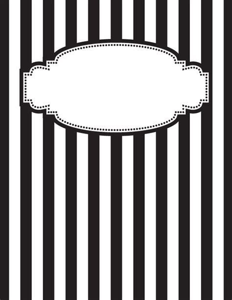 Printable Black and White Striped Binder Cover Binder cover templates ...