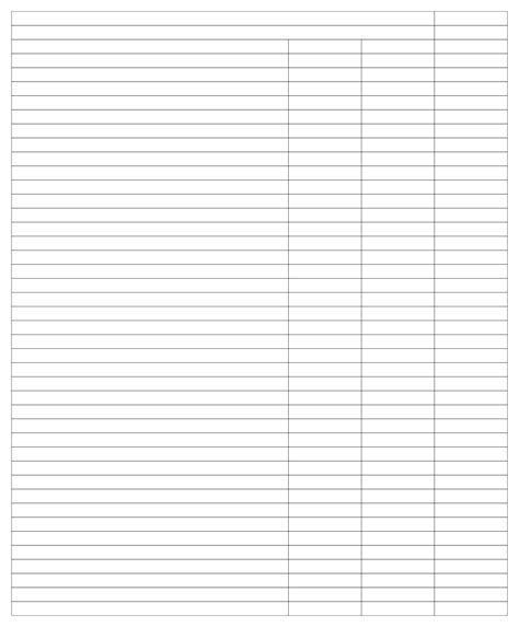 Printable Blank 3 Column Ledger Sheet Notes Template Meeting Notes Vrogue