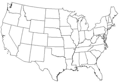 Printable Blank 50 States Map