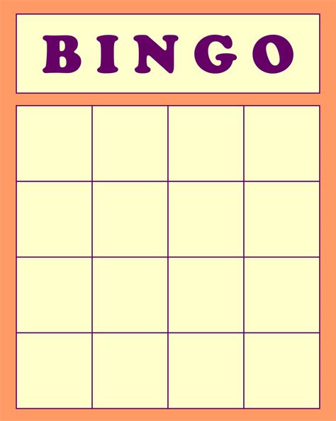 Printable Blank Bingo Cards Free
