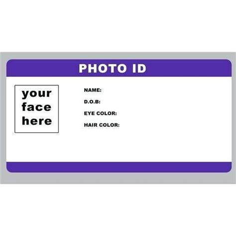 Printable Blank Id Card Template