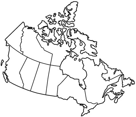 Printable Blank Map of Canada (no labels) Teacher-Made …