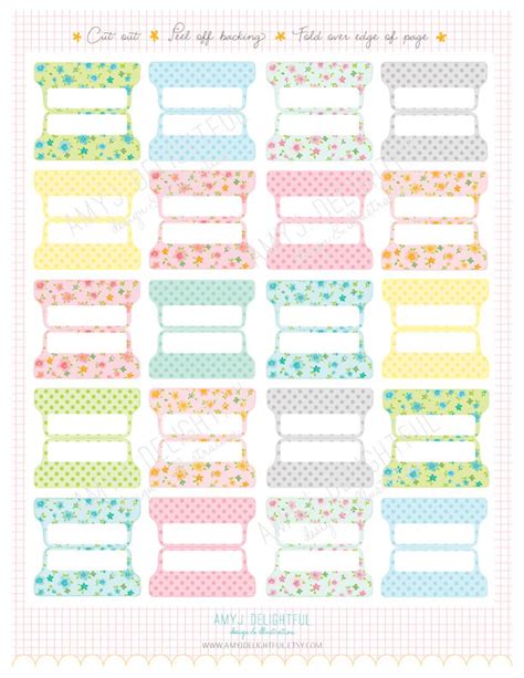 Printable Blank Planner File Tabs Digital File Instant Etsy Planner Tabs Planner Stickers Planner