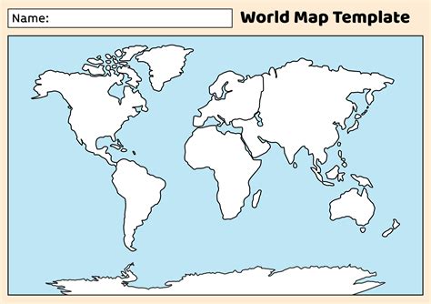Printable Blank World Map Template For Students And Kids