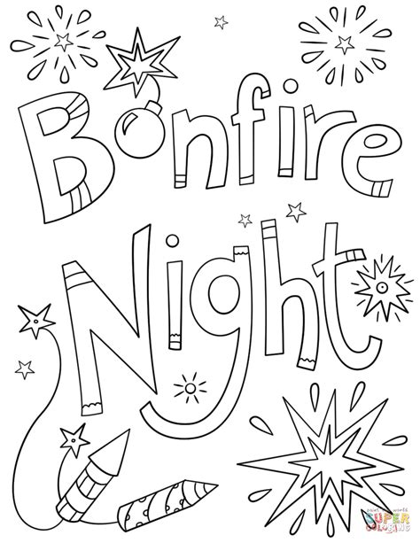 Printable Bonfire Night Colouring