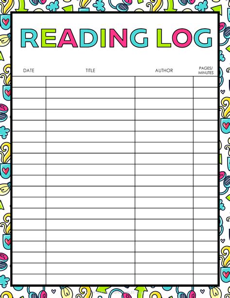 Printable Book Log