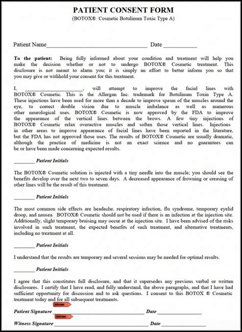 Printable Botox Consent Form Allergan Printable Forms Free Online