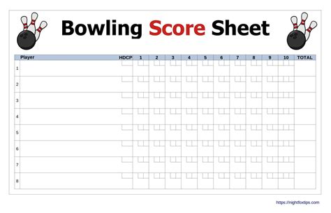 Printable Bowling Score Sheet Customize and Print