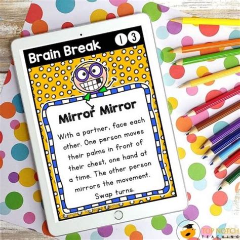 Printable Brain Break Cards Top Notch Teaching