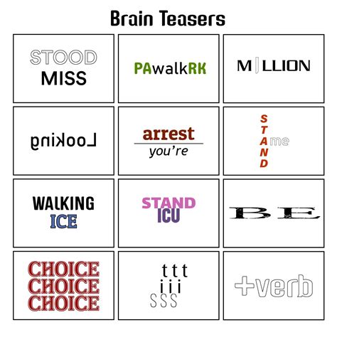 Printable Brain Teasers Printable Brain Teasers Brain Teasers How To Memorize Things