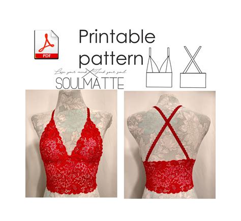 Printable Bralette Pattern Customize and Print