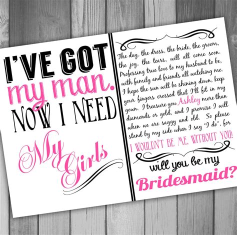 Printable Bridesmaid Proposal Sayings