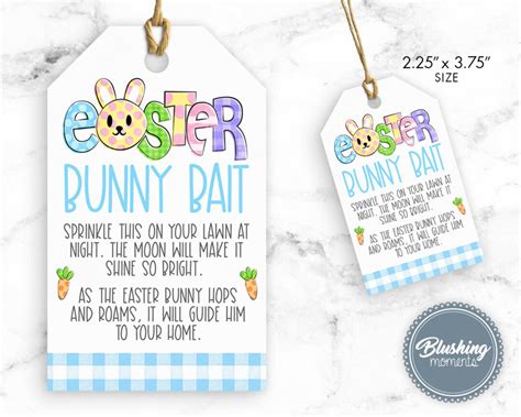 Printable Bunny Bait Easter Tags Easter Bunny Food Etsy