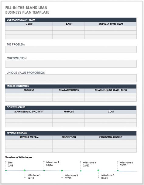 Printable Business Plan Template