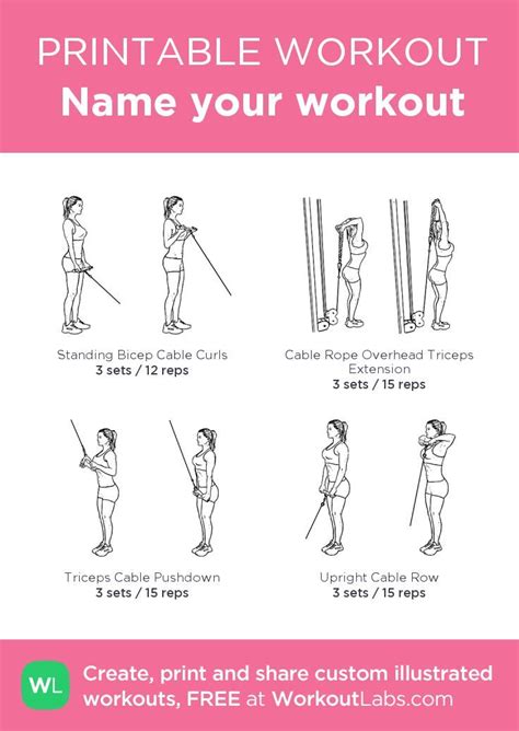 Printable Cable Machine Exercises Chart Printable Calendars AT A GLANCE
