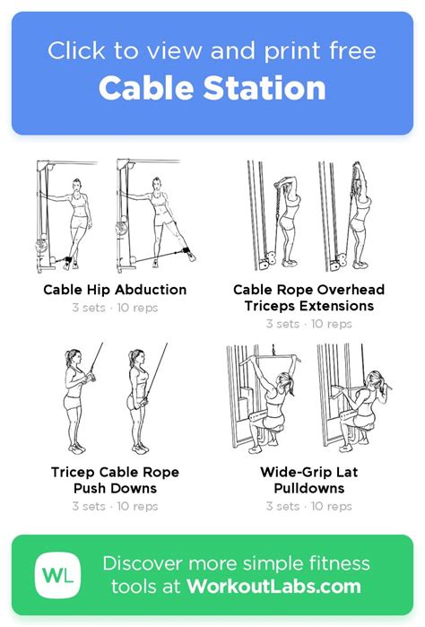 Printable Cable Machine Exercises Chart Printable Templates