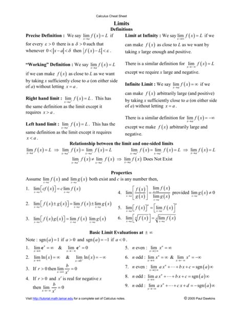 Printable Calculus Cheat Sheet Best 15 Machine Learning Cheat Sheets