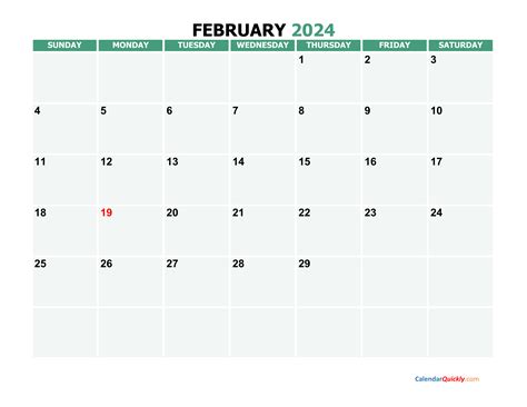 Printable Calendar February