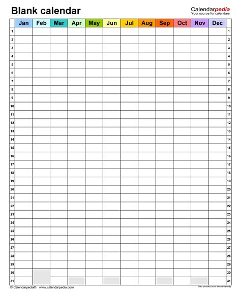 Printable Calendar With Lines