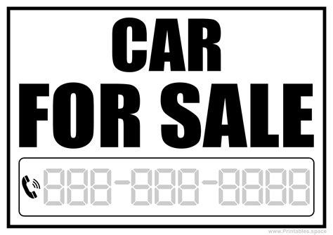 Printable Car For Sale Sign Free Printable Signs