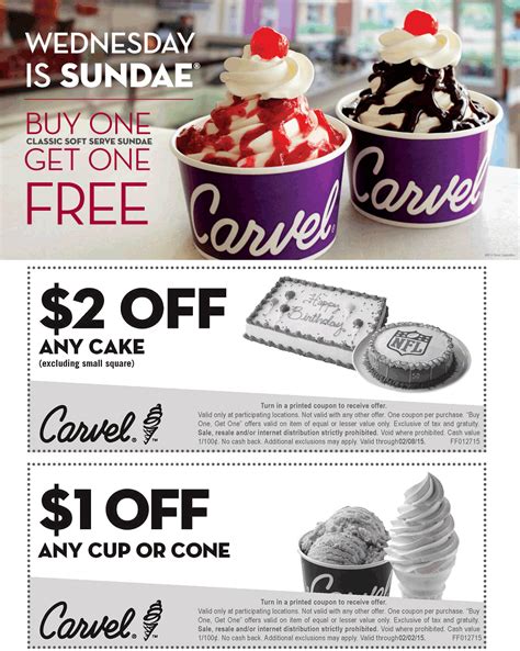 Printable Carvel Ice Cream Coupons