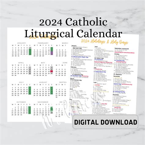 Printable Catholic Calendar 2023 2024 Calendar Printable