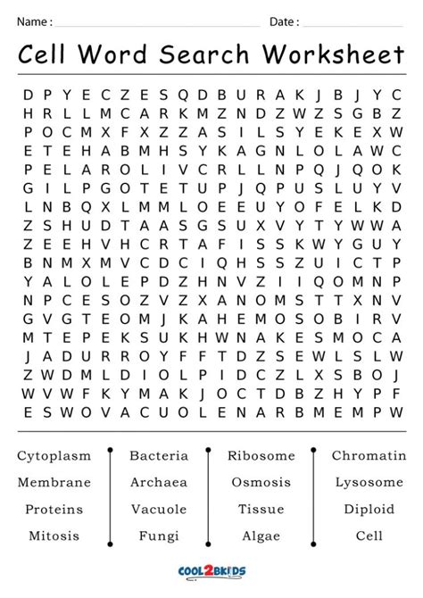 Printable Cell Word Search