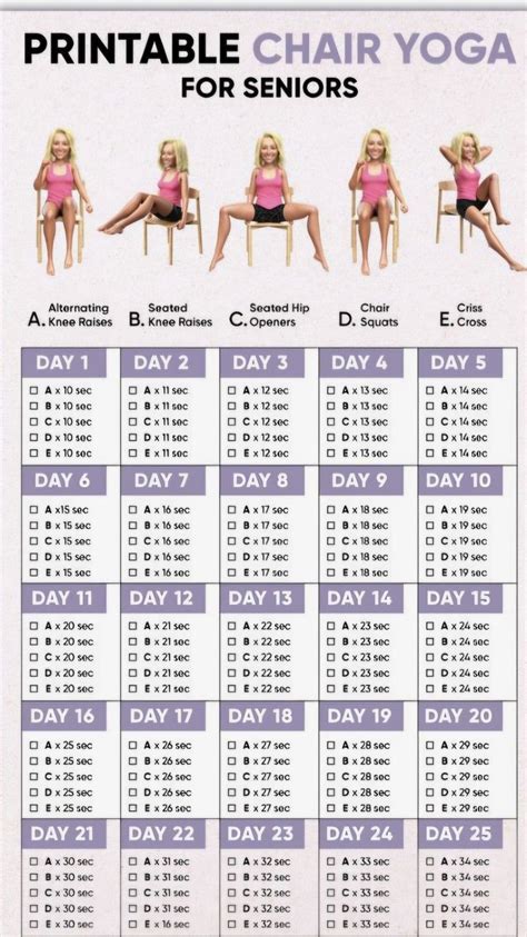 Printable Chair Exercise Chart