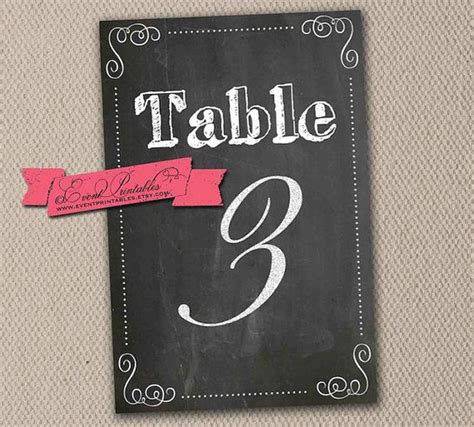 Printable Chalkboard Table Numbers Chalkboard table, Chalkboard table numbers, Table numbers