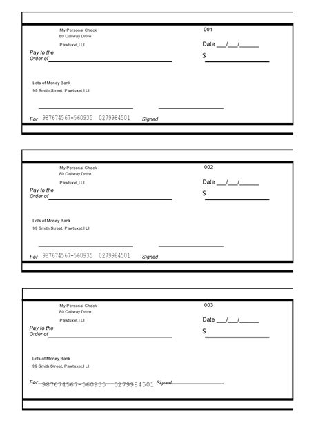 Printable Check Template For Printing