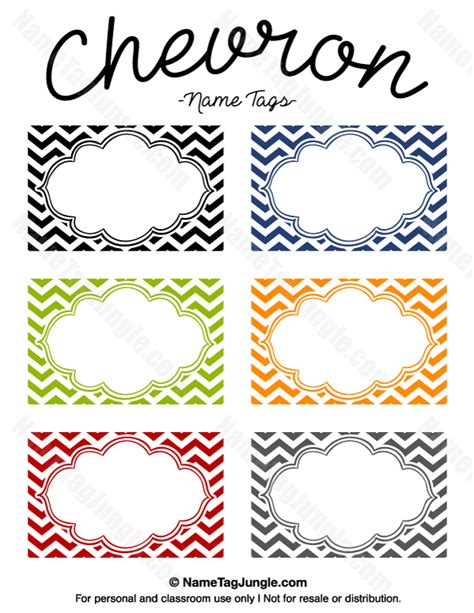 Printable Chevron Name Tags Chevron Name Tags Name Tag Templates Name Tags