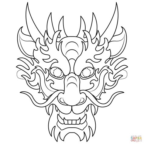Printable Chinese Dragon Head