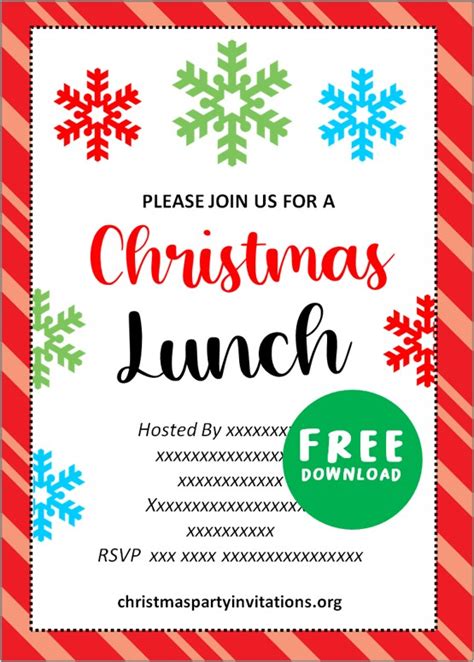 Printable Christmas Lunch Invitations