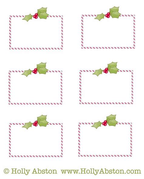 Printable Christmas Name Tags For Table
