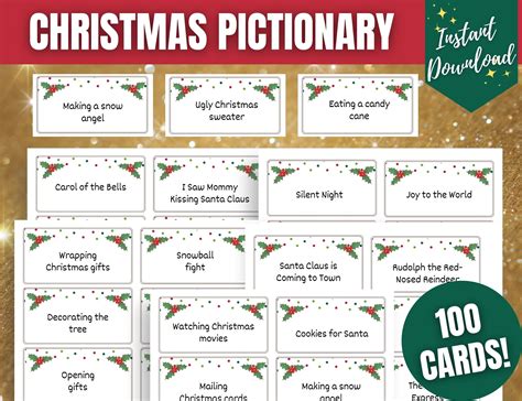 Printable Christmas Pictionary