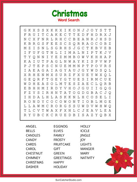 Printable Christmas Word Search Hard