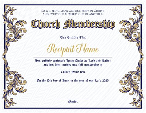 Printable Church Membership For