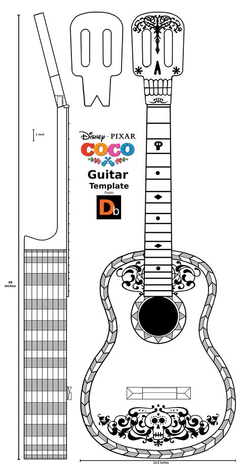 Printable Coco Guitar Template Portal Tutorials