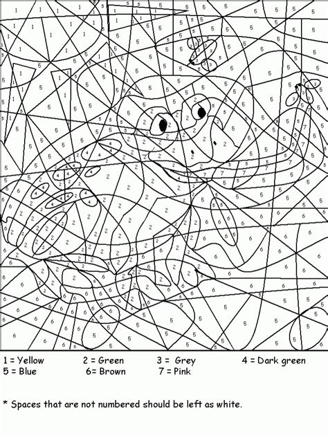 Printable Color By Number Difficult