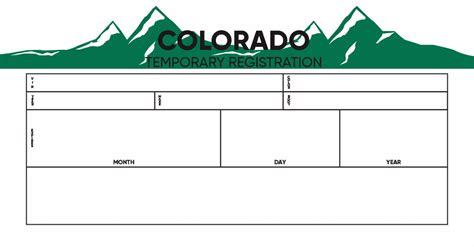 Printable Colorado Temp Tag Template