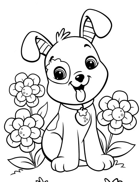 Printable Coloring Page Puppy