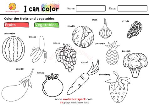 Printable Coloring Pictures Of Fruits And Vegetables