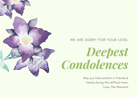 Printable Condolence Cards