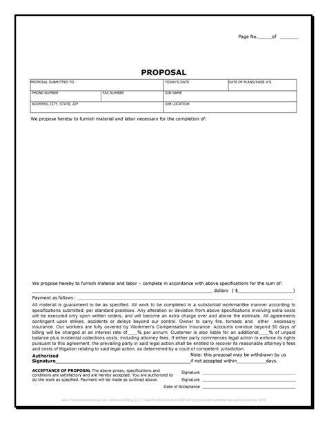 Printable Construction Proposal Template