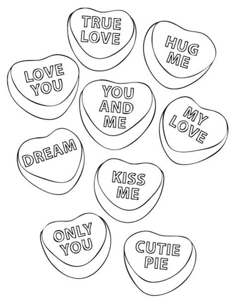 Printable Conversation Hearts Coloring Pages / meelleeny manny / How to