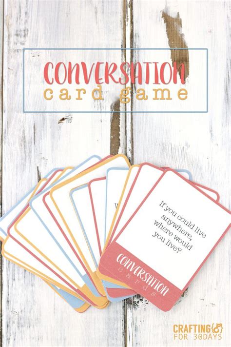 Printable Conversation Questions Card Game
