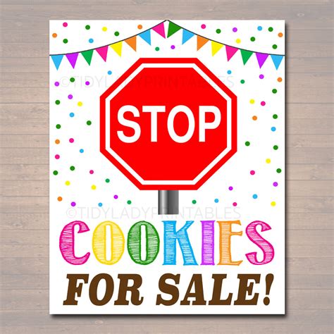 Printable Cookie Booth Signs