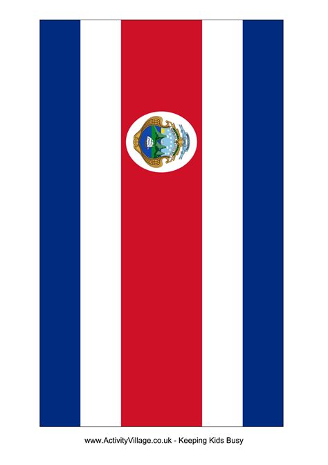Printable Costa Rica Flag